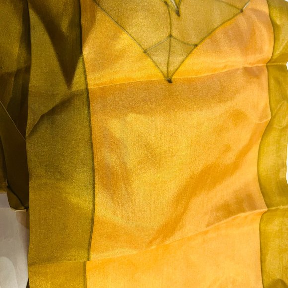 💛 Vintage Art Deco Silk Scarf by Louise Lincourt - Picture 3 of 6